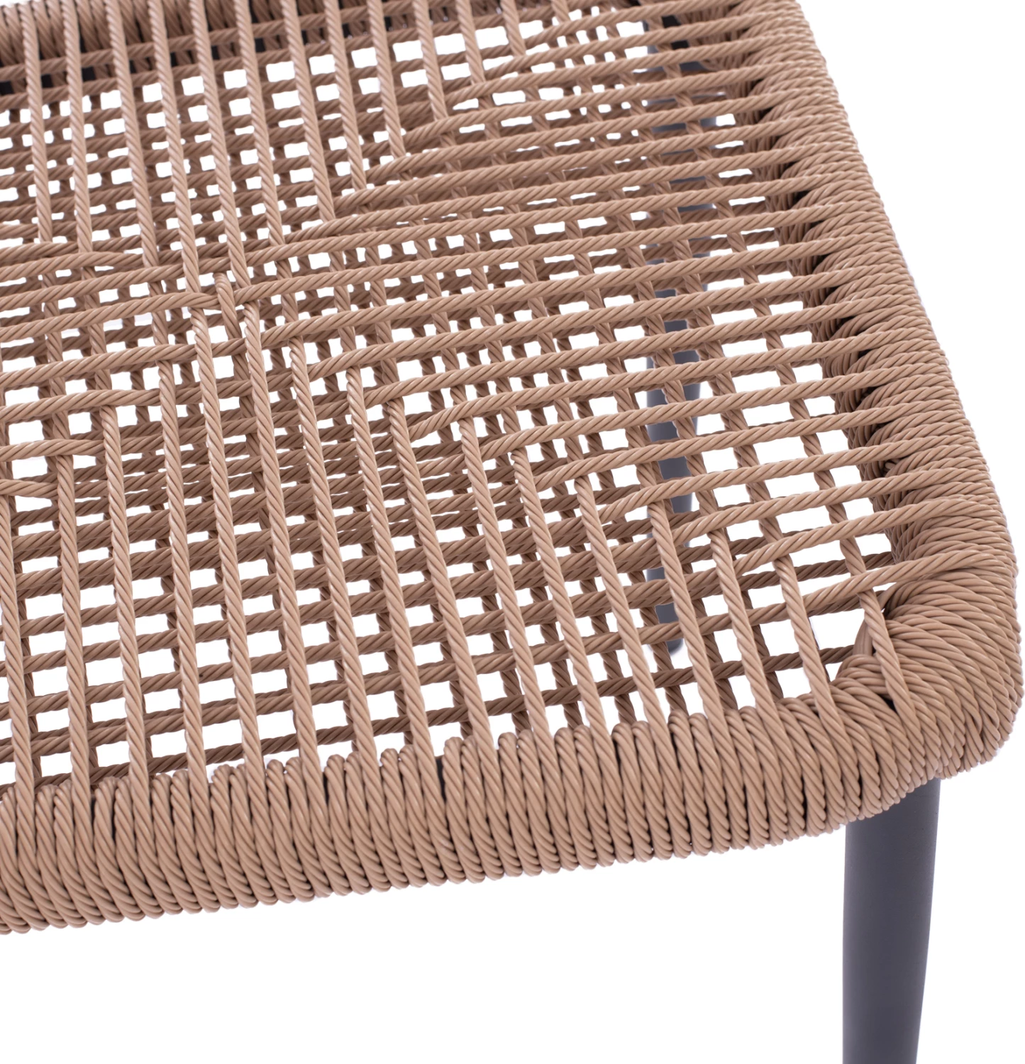 Siva aluminijasta stol z bež PE vrvjo FH5770.02 45x63x82Y cm