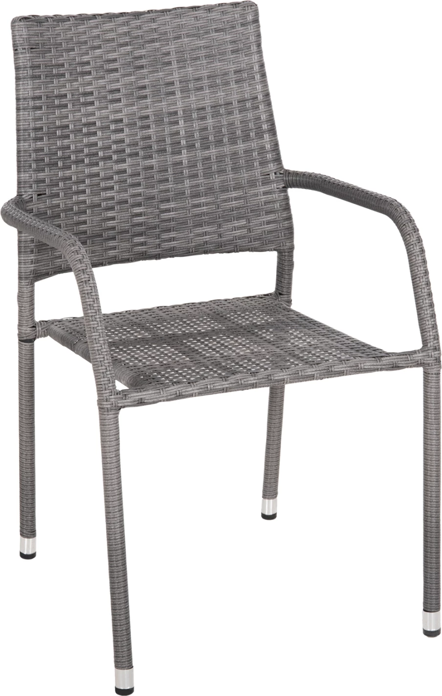 Vrtni naslanjač MORNER FH6074.02 kovinski-sivi pleteni 55x58x87H