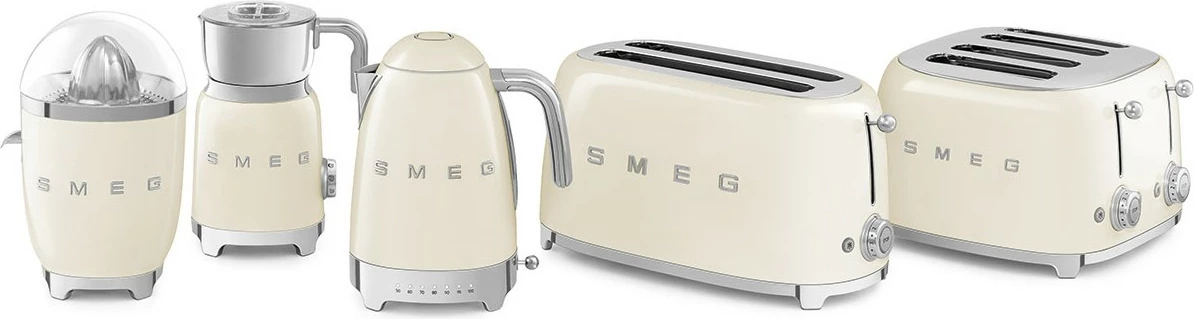 Toster Smeg TSF02CREU, 4 rezine, 1500 W, krem