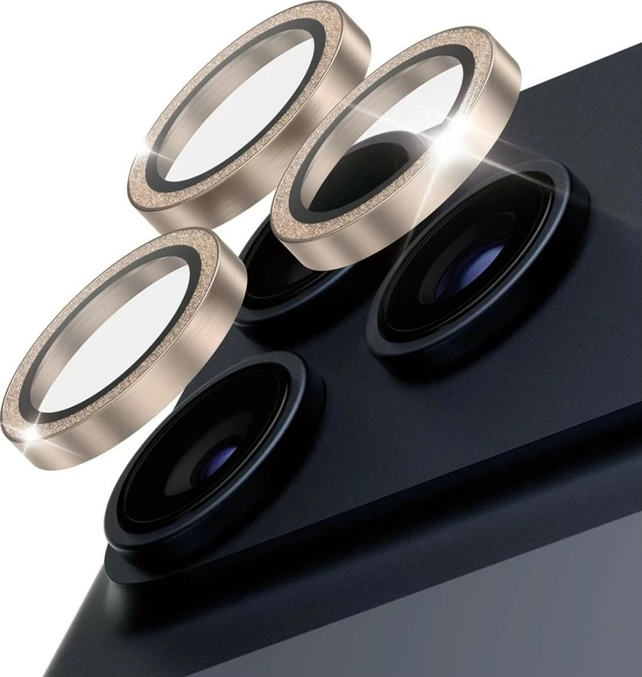 Ovitek za telefon PanzerGlass Hoops Glitter za iPhone 16 Pro/16 Pro Max/17 Pro/17 Pro Max, zlata