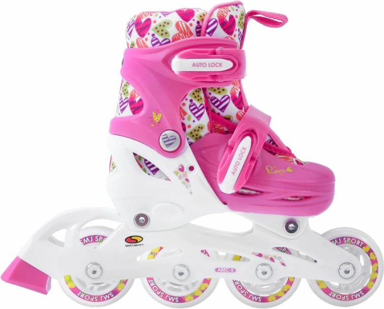 Otroški rolarji SMJ, beli in roza