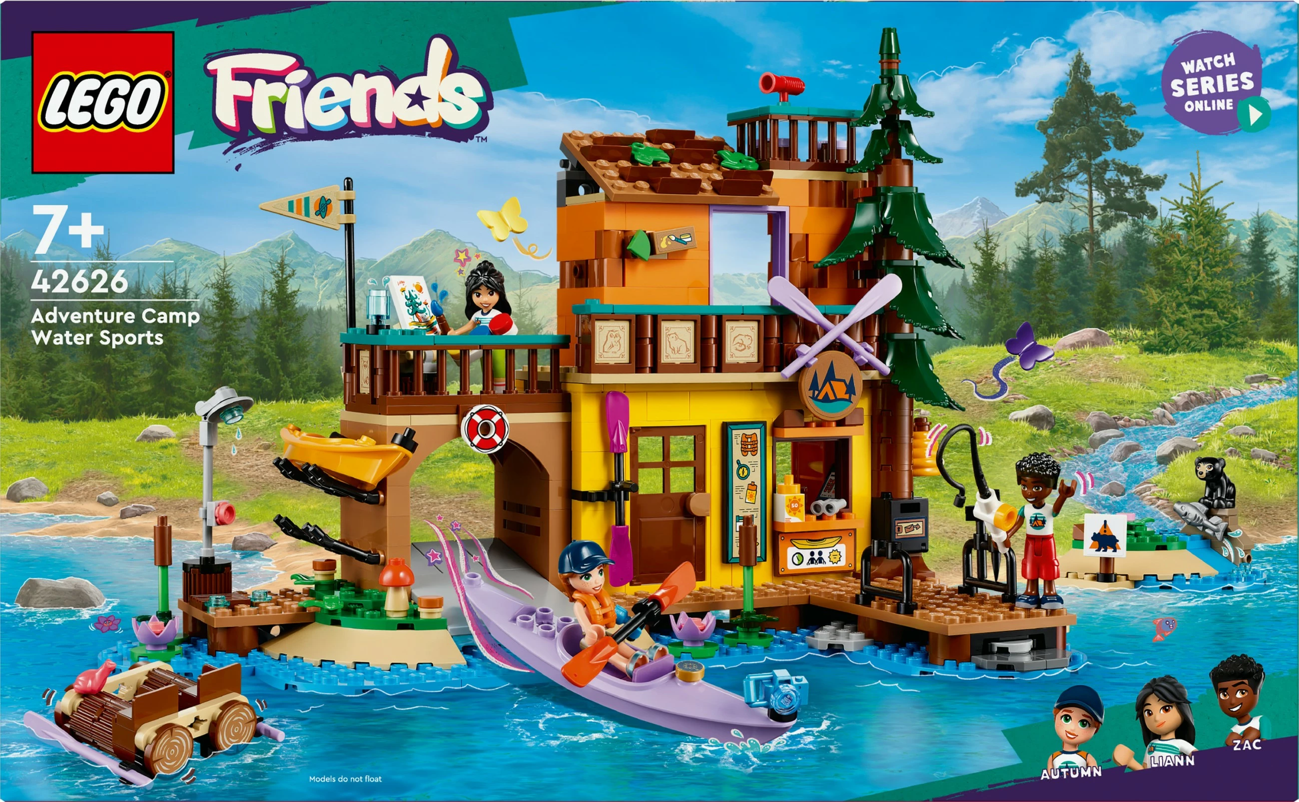 Kamp avantur z kajakom, LEGO Friends 42626, večbarven