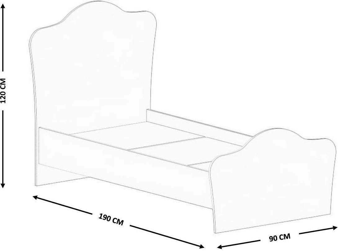 Enojna postelja Skye Decor Rb-022, mat bela