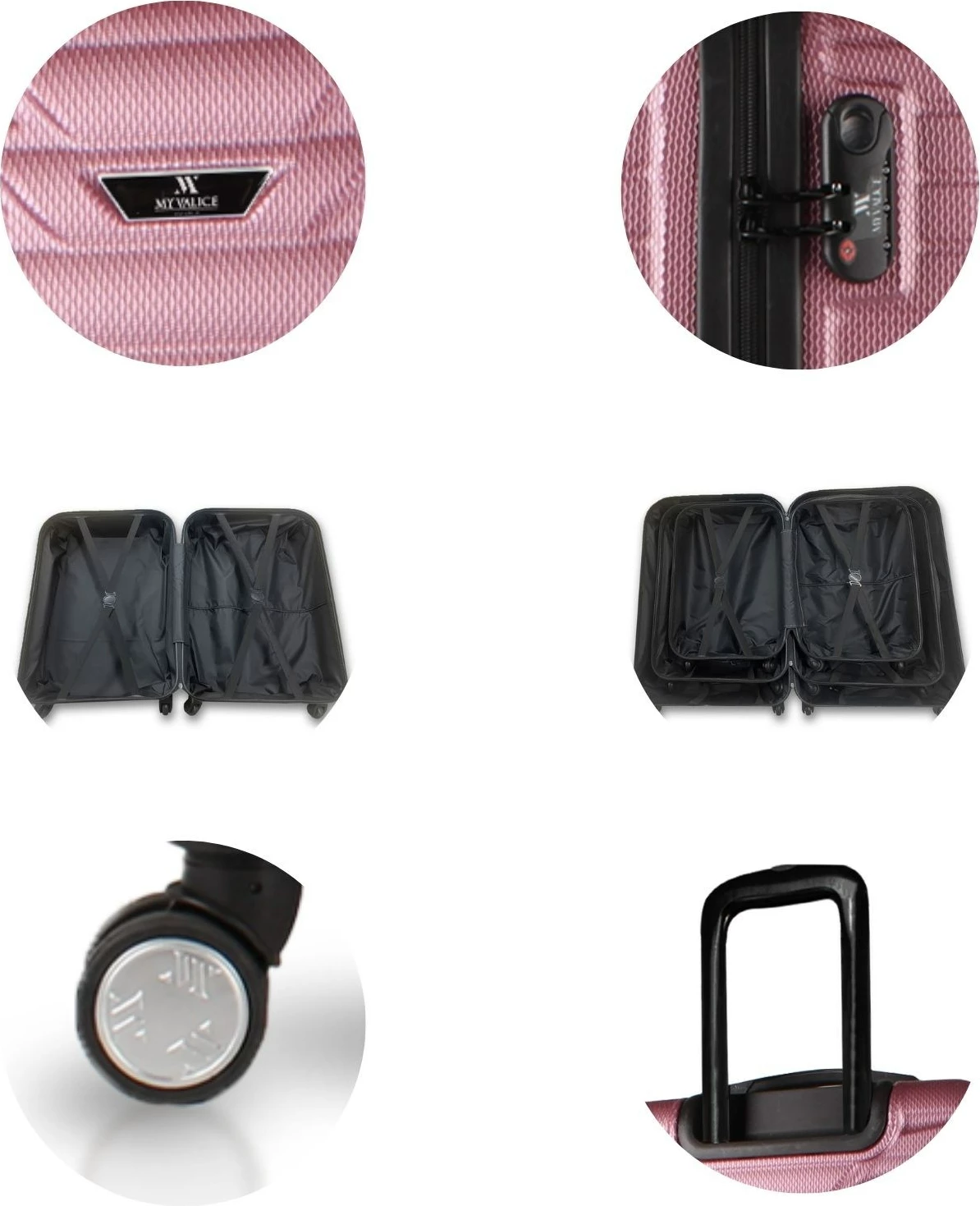 Eleganten set kovčkov, rozé zlata barva, Zoozie Bags 5790 (2 kosa)