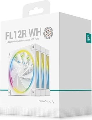 Ventilatorji Deepcool FL12R WH-3 IN 1, 120 mm, ARGB, set 3 kos, beli