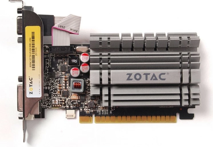 Grafična kartica GeForce GT 730, 4 GB GDDR3, PCI Express x16 2.0, Zotac, črno/sivo/srebrna