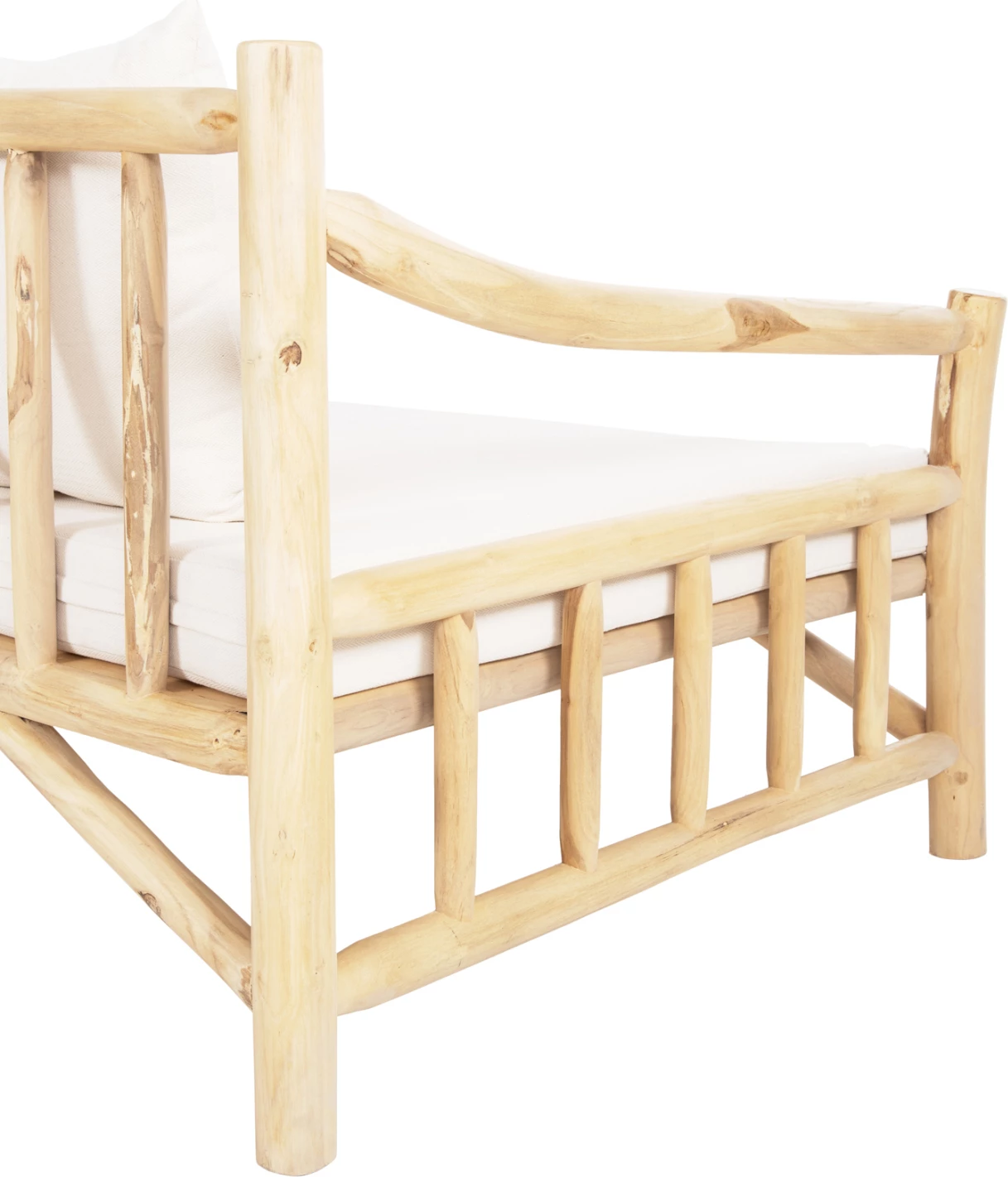 Sedežna garnitura TORC FH9339 iz masivnega tika naravno-bela 210x100x80H