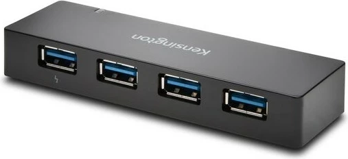 USB razdelilec 4 vrata, USB 3.0, 5 Gbps, Kensington, črn