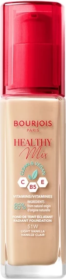 Razsvetljujoča veganska tekoča podlaga, Bourjois Healthy Mix Clean Illuminating 51 Light Vanilla, 30 ml