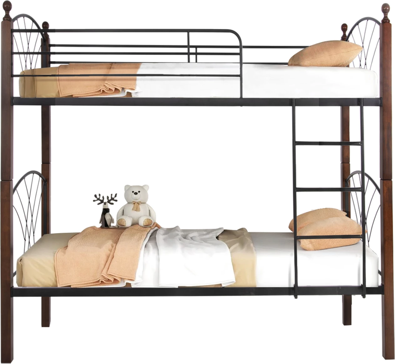 Pograd STOREY FH687 črna kovina-guma v orehovem lesu 200x90x158Hcm