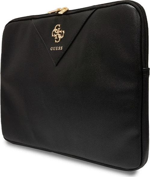 Ovitek za prenosnik 16 inč, vegansko usnje, črn, Guess ZIP Leather Triangle