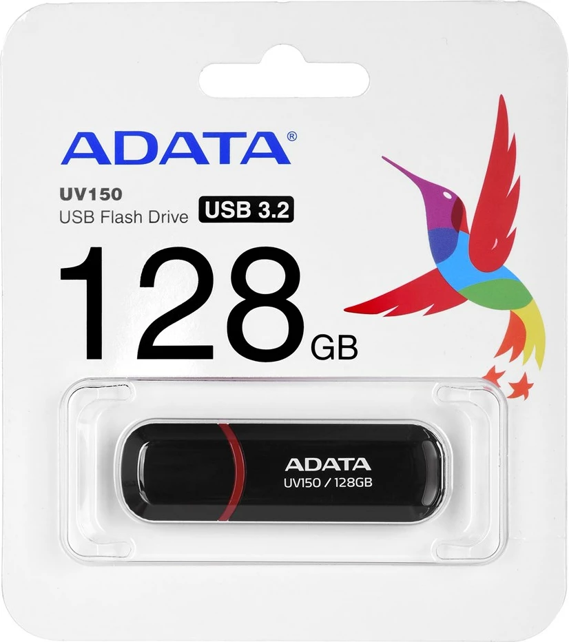 USB-pomnilnik Adata AUV150 RBK, 128 GB, USB 3.2 Gen 1, črn