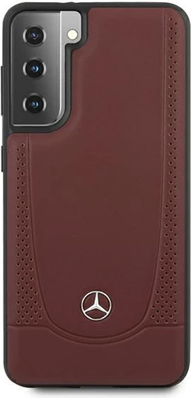 Zaščitni ovitek iz usnja, Mercedes Urban Line za Samsung Galaxy S21+, rdeč