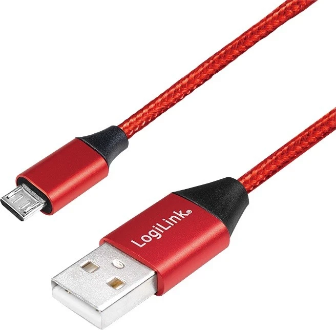 Mikro USB kabel, rdeč - LogiLink