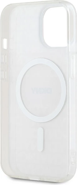 Zaščitni ovitek DKNY IML Mono & Stripe MagSafe za iPhone 15 Plus / 14 Plus, roza