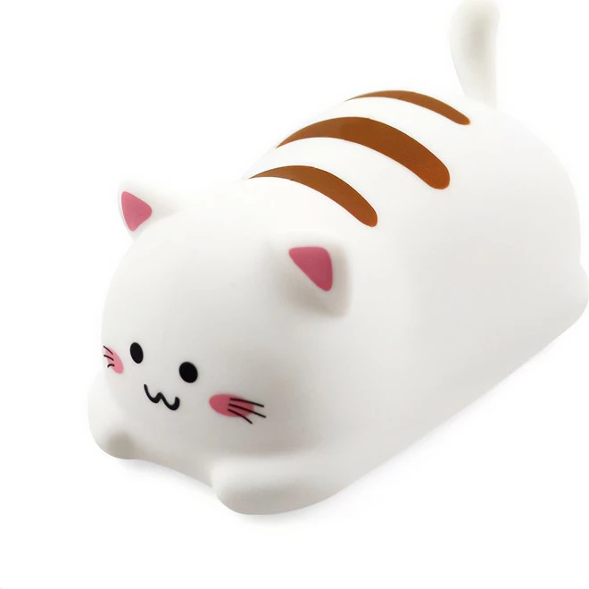 Nočna lučka v obliki mačke, Media-Tech Pokky Happy Kitty MT226, LED, z daljinskim upravljalnikom, večbarvna, bela