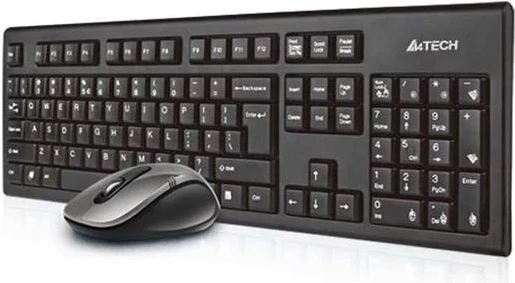 Brezžična tipkovnica in miška A4Tech 7100N, črni