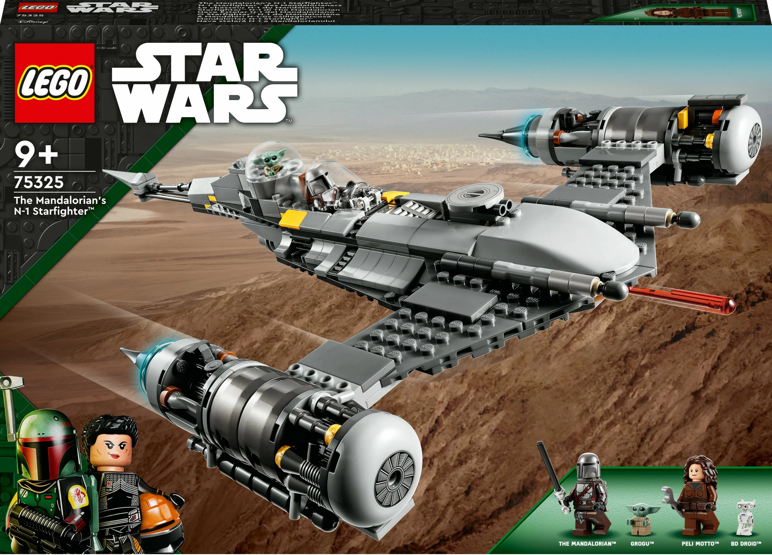 Set gradnje Star Wars N-1 Starfighter iz serije The Mandalorian, 412 kosov, plastika, večbarven